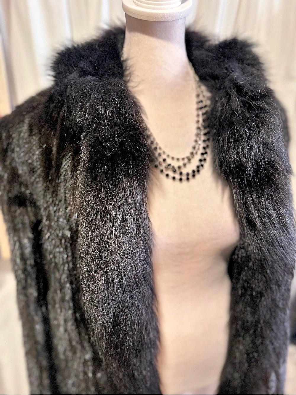 SACA MINK Black Mink Fur Coat Like New